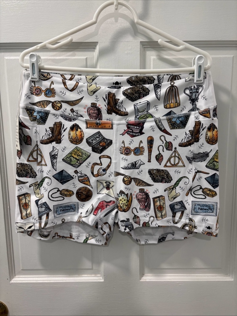 Wodbottom Women’s Weightlifting Shorts Size 3XL Harry Potter Print Pockets NWT